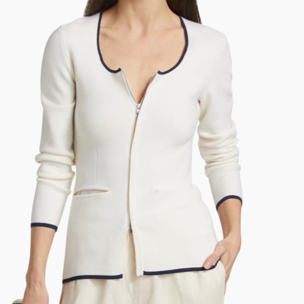 NWT $398 RAG & BONE Ella Wool-Blend Front-Zip Cardigan in XS